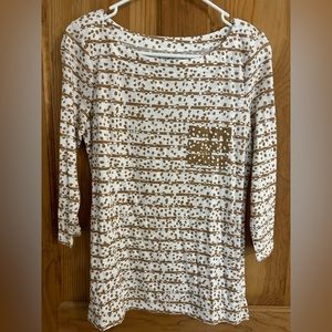 L Loft 3/4 Sleeve Patterned Shirt